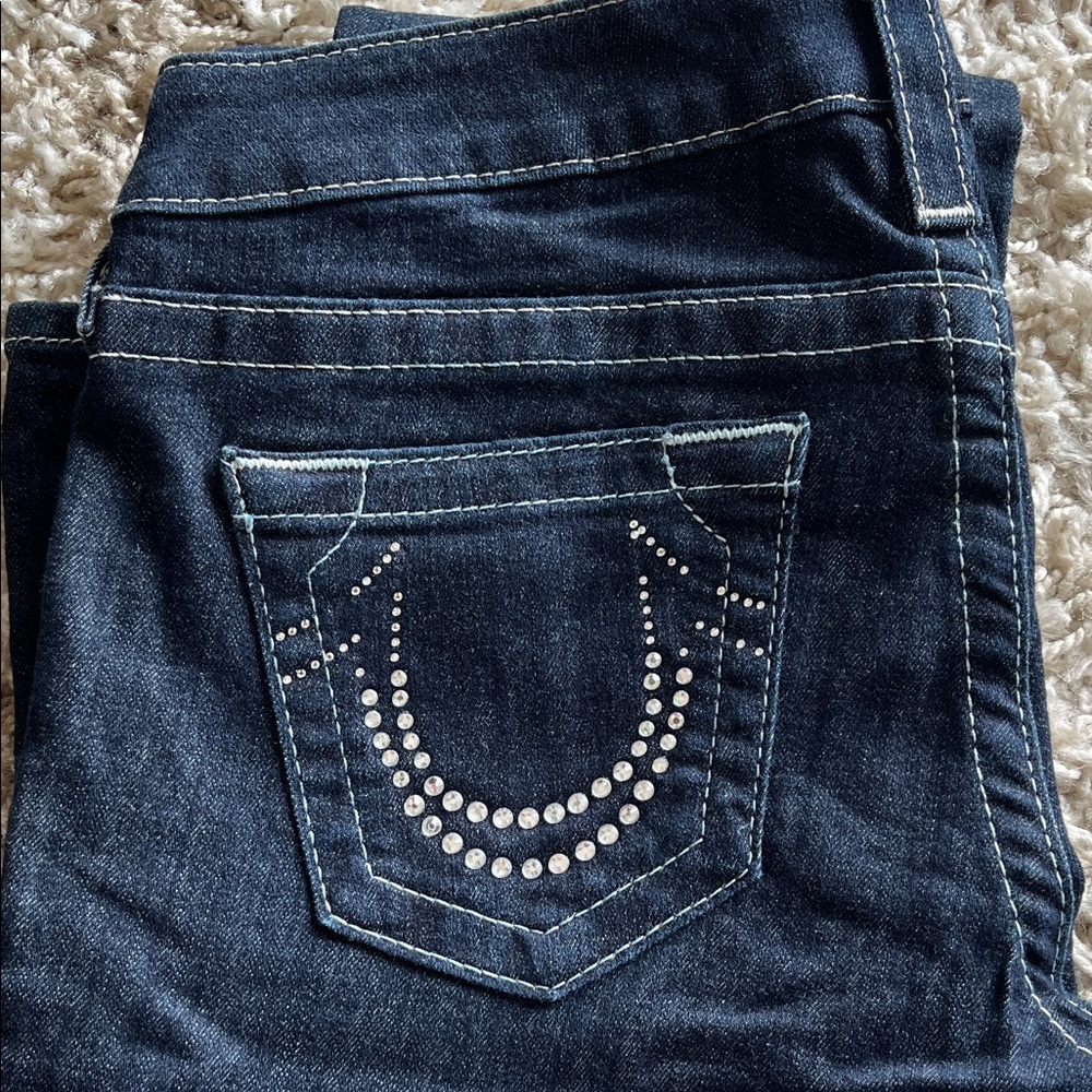 True Religion Dark Blue Jeans with Studded Pocket
